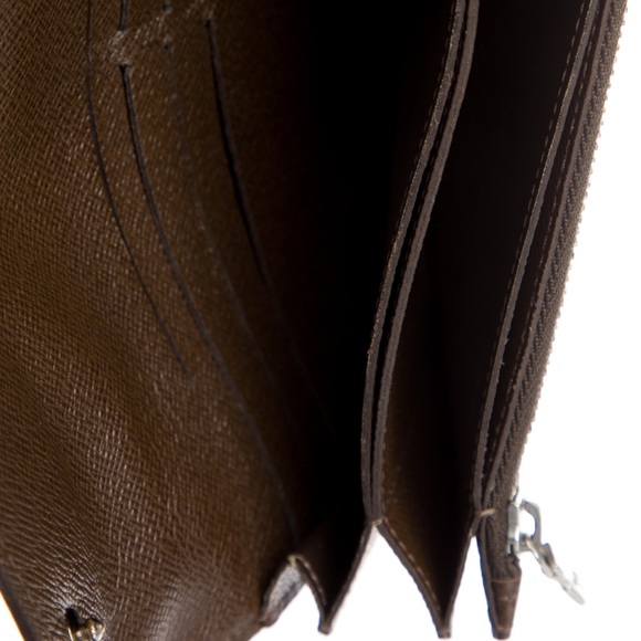 Like New Authentic Louis Vuitton Wallet Brown Saffiano Leather Italian - Picture 15 of 16